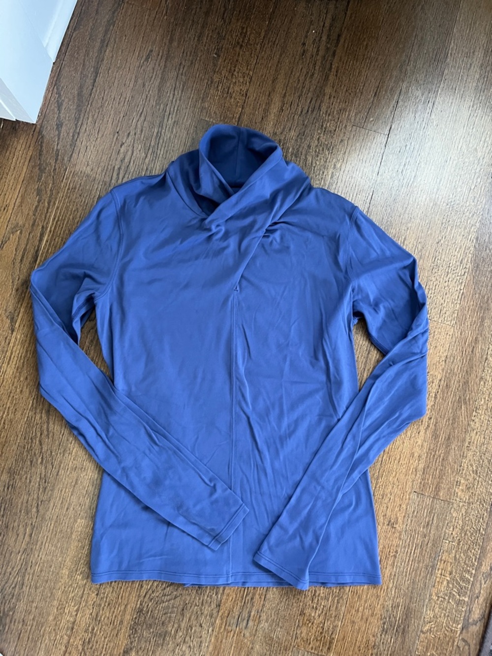 Lululemon Long Sleeve Cross Neck Top in Periwinkle Blue.